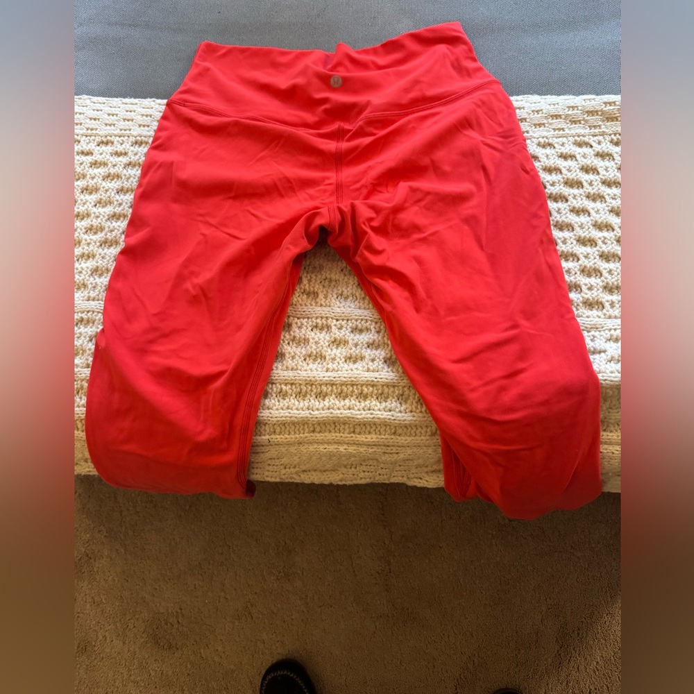 Lululemon Align High-Rise Leggings 28”. Neon Salmon Color. Size 12. No defects